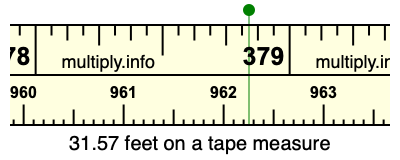 31.57 feet on a tape measure