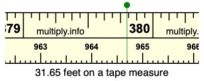 31.65 feet on a tape measure