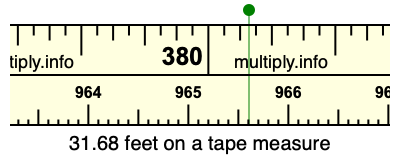 31.68 feet on a tape measure
