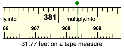 31.77 feet on a tape measure