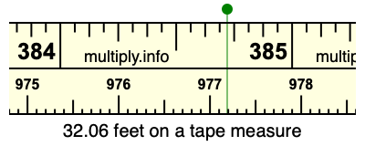 32.06 feet on a tape measure