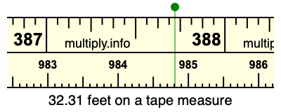 32.31 feet on a tape measure