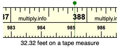 32.32 feet on a tape measure