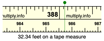 32.34 feet on a tape measure