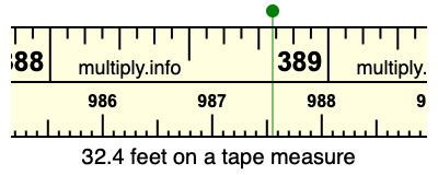 32.4 feet on a tape measure