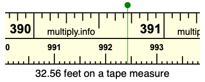 32.56 feet on a tape measure