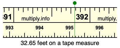 32.65 feet on a tape measure