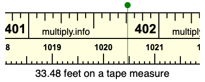33.48 feet on a tape measure