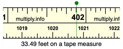 33.49 feet on a tape measure