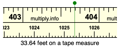 33.64 feet on a tape measure