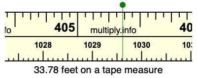 33.78 feet on a tape measure