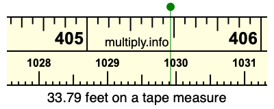 33.79 feet on a tape measure
