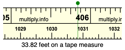 33.82 feet on a tape measure