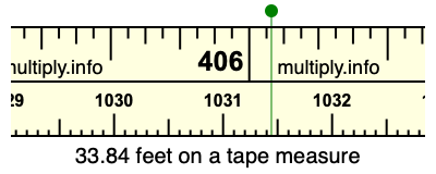 33.84 feet on a tape measure
