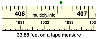 33.88 feet on a tape measure