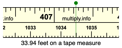 33.94 feet on a tape measure