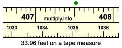 33.96 feet on a tape measure