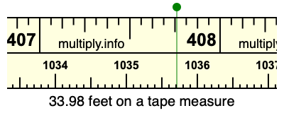 33.98 feet on a tape measure