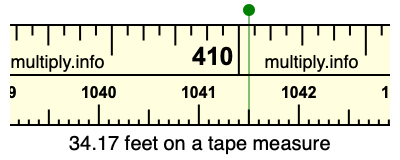 34.17 feet on a tape measure