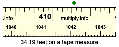 34.19 feet on a tape measure