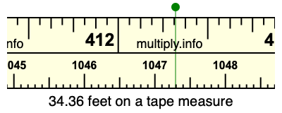 34.36 feet on a tape measure