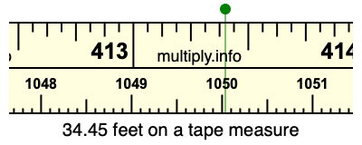 34.45 feet on a tape measure