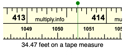 34.47 feet on a tape measure
