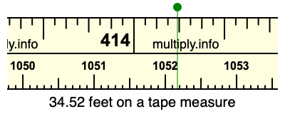 34.52 feet on a tape measure