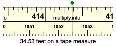 34.53 feet on a tape measure