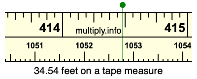 34.54 feet on a tape measure