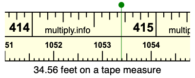 34.56 feet on a tape measure