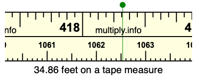 34.86 feet on a tape measure