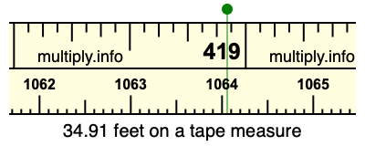 34.91 feet on a tape measure