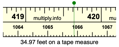 34.97 feet on a tape measure