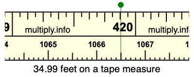 34.99 feet on a tape measure