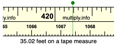 35.02 feet on a tape measure