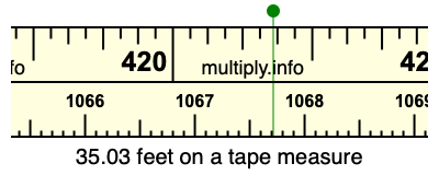 35.03 feet on a tape measure
