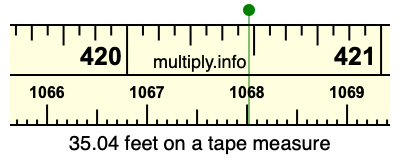 35.04 feet on a tape measure