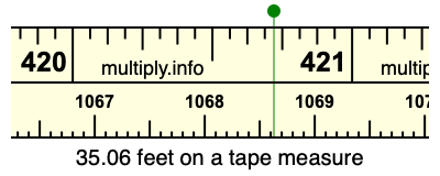 35.06 feet on a tape measure