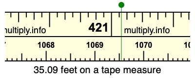 35.09 feet on a tape measure