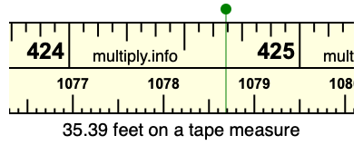 35.39 feet on a tape measure