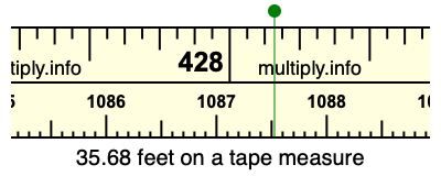 35.68 feet on a tape measure