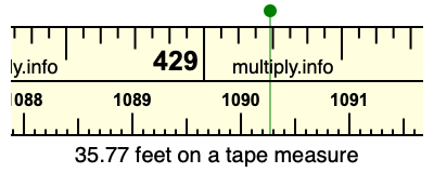 35.77 feet on a tape measure