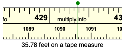 35.78 feet on a tape measure