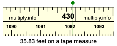 35.83 feet on a tape measure
