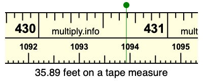 35.89 feet on a tape measure