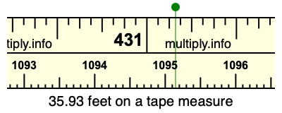 35.93 feet on a tape measure