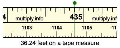 36.24 feet on a tape measure