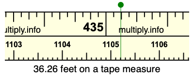36.26 feet on a tape measure