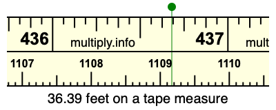 36.39 feet on a tape measure